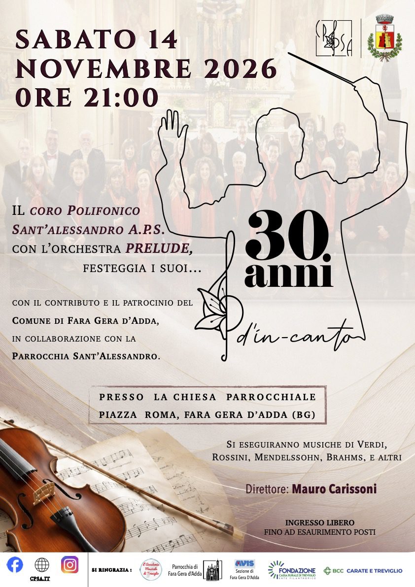 Locandina Concerto del 30° Anniversario