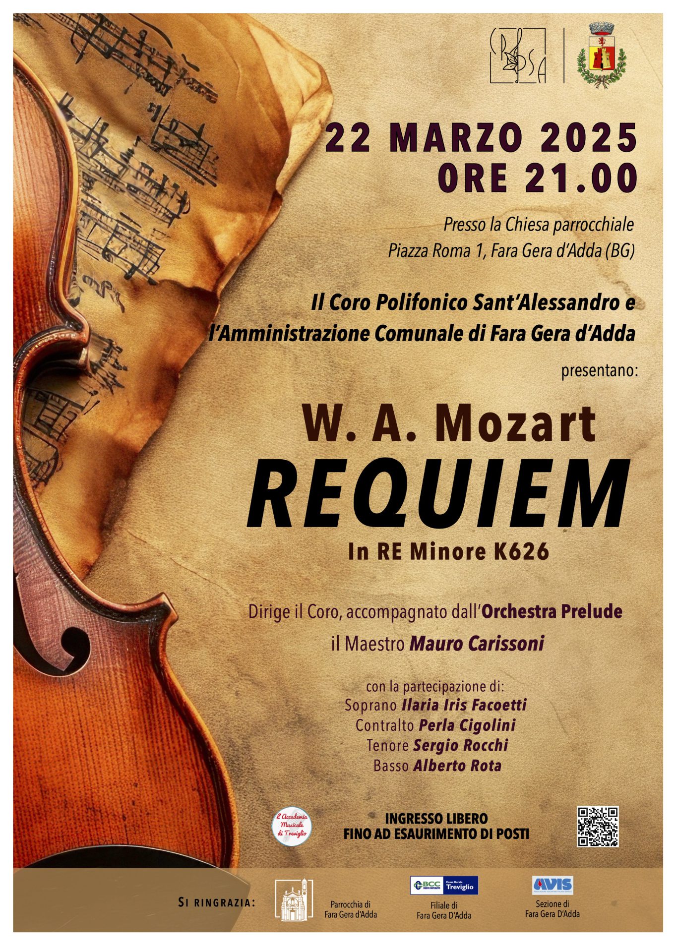 Locandina Requiem di Mozart