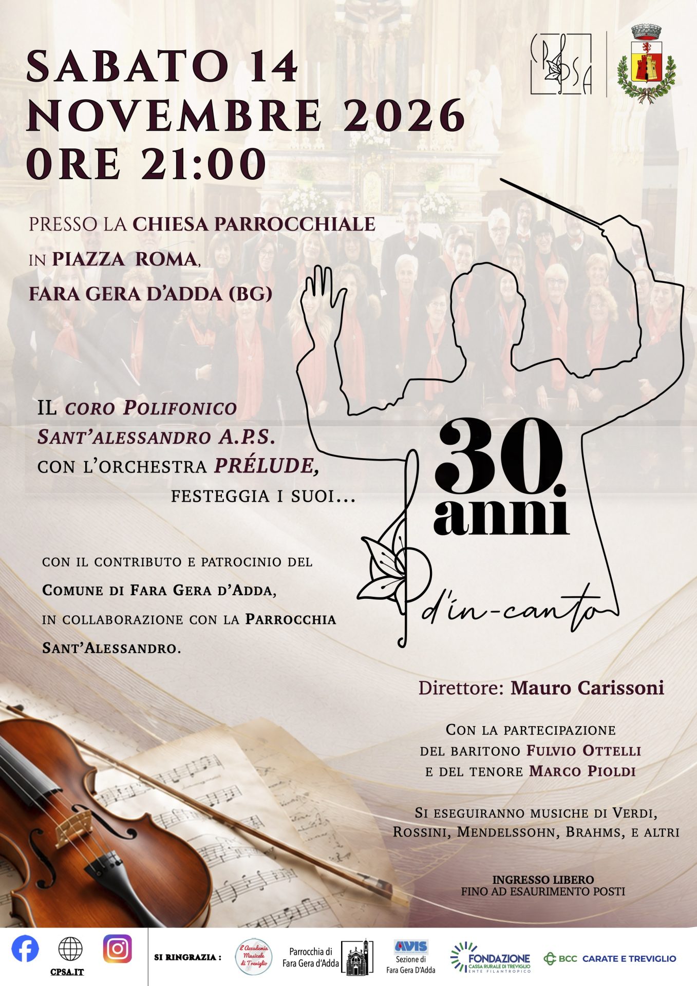 Locandina Concerto del 30° Anniversario